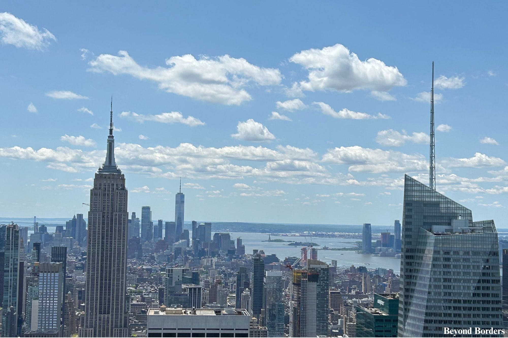 View of Midtown and Downtown NYC seen from Top of the Rock observation deck in NYC