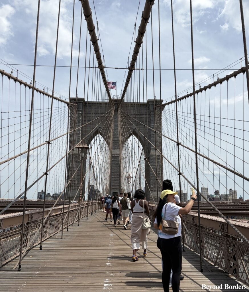 Walking the Brooklyn Bridge in NYC