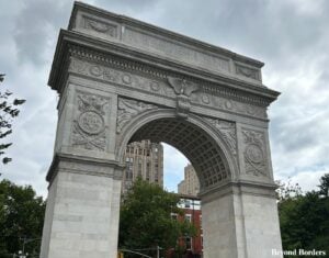 Washington Square Arch in Washington Square Park in the West Village in Manhattan, NYC