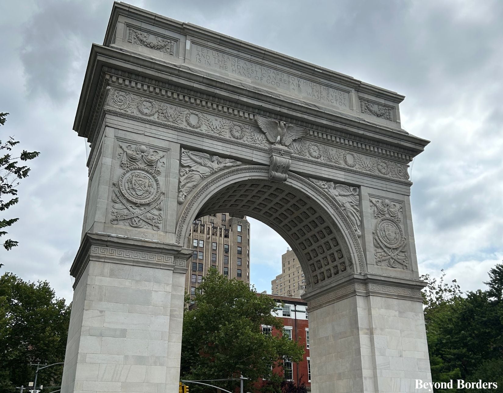 Washington Square Arch in Washington Square Park in the West Village in Manhattan, NYC