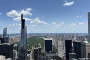 View of Central Park and Uptown Manhattan seen Top of the Rock observation deck