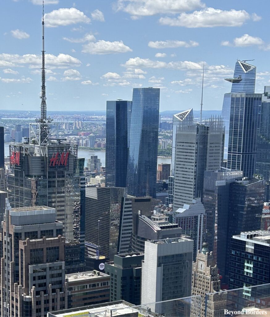 The Edge Observation Deck is seen in the top right corner from Top of the Rock
