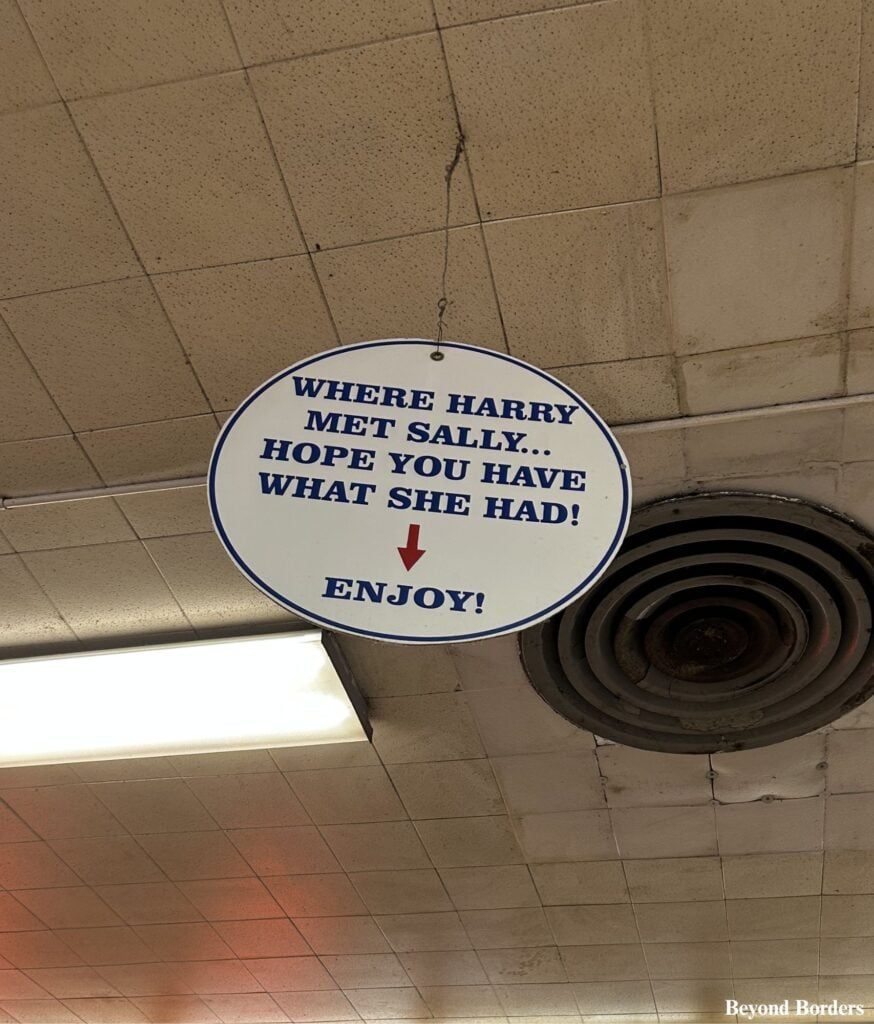"When Harry Met Sally" sign in Katz's Deli