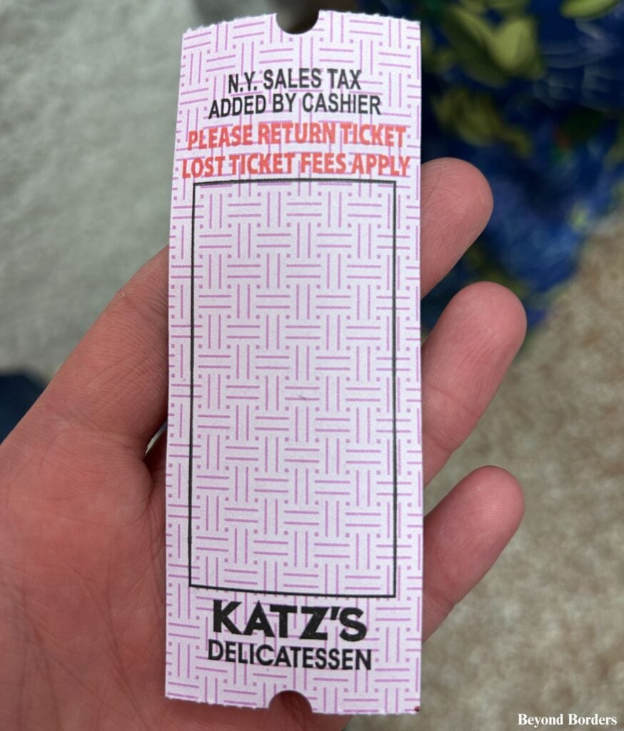 Katz's Deli ticket