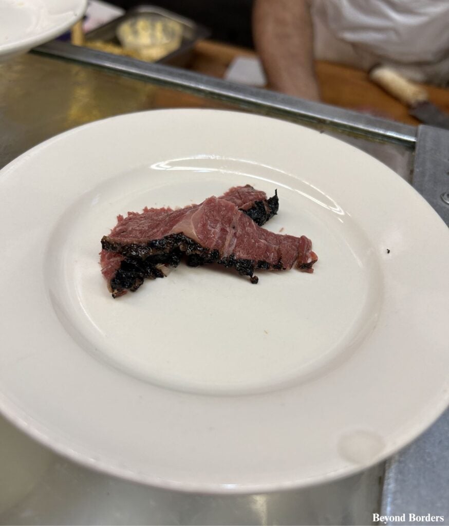 Sample plate at Katz's Deli