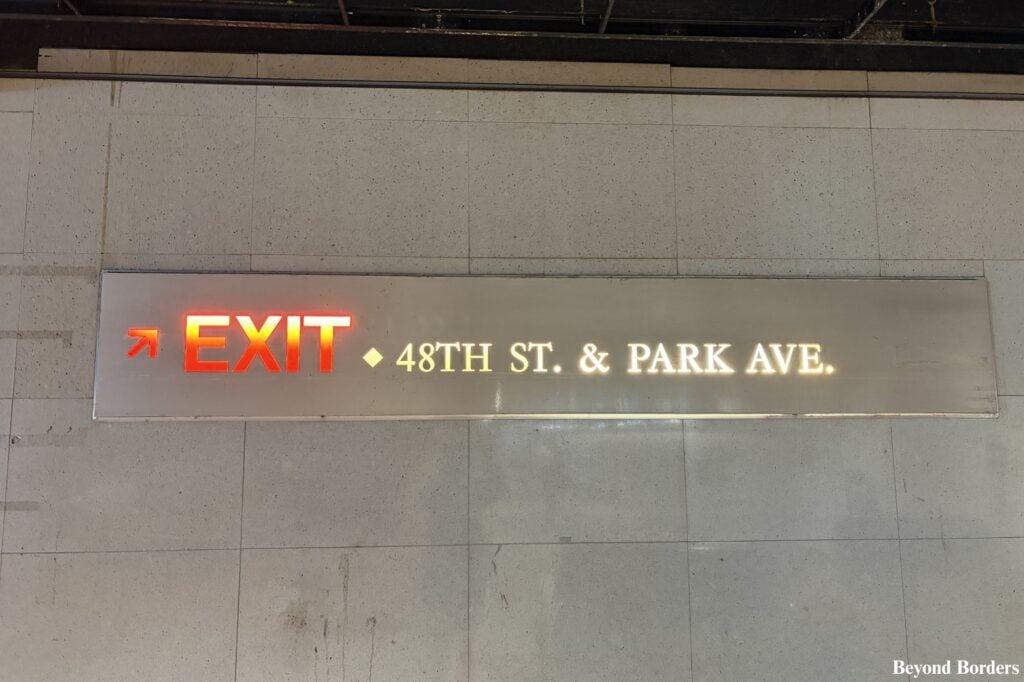 last exist at Grand Central north tunnel in NYC