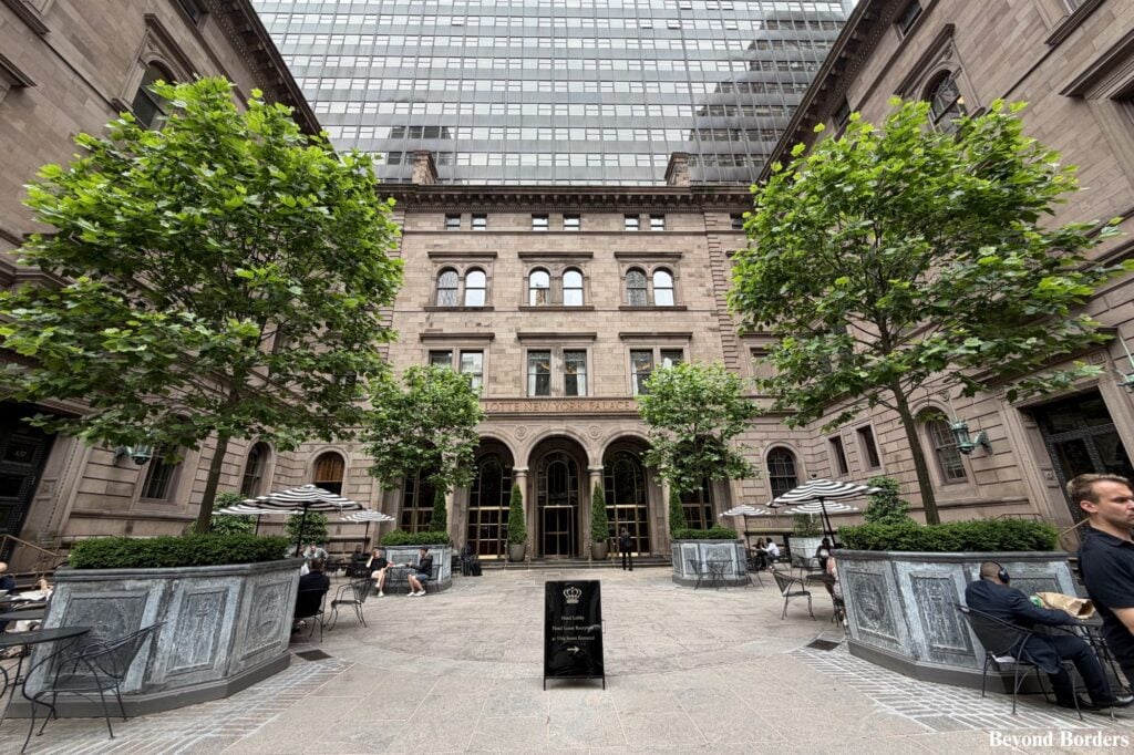 Lotte New York Palace courtyard; best Grand Central hotels NYC