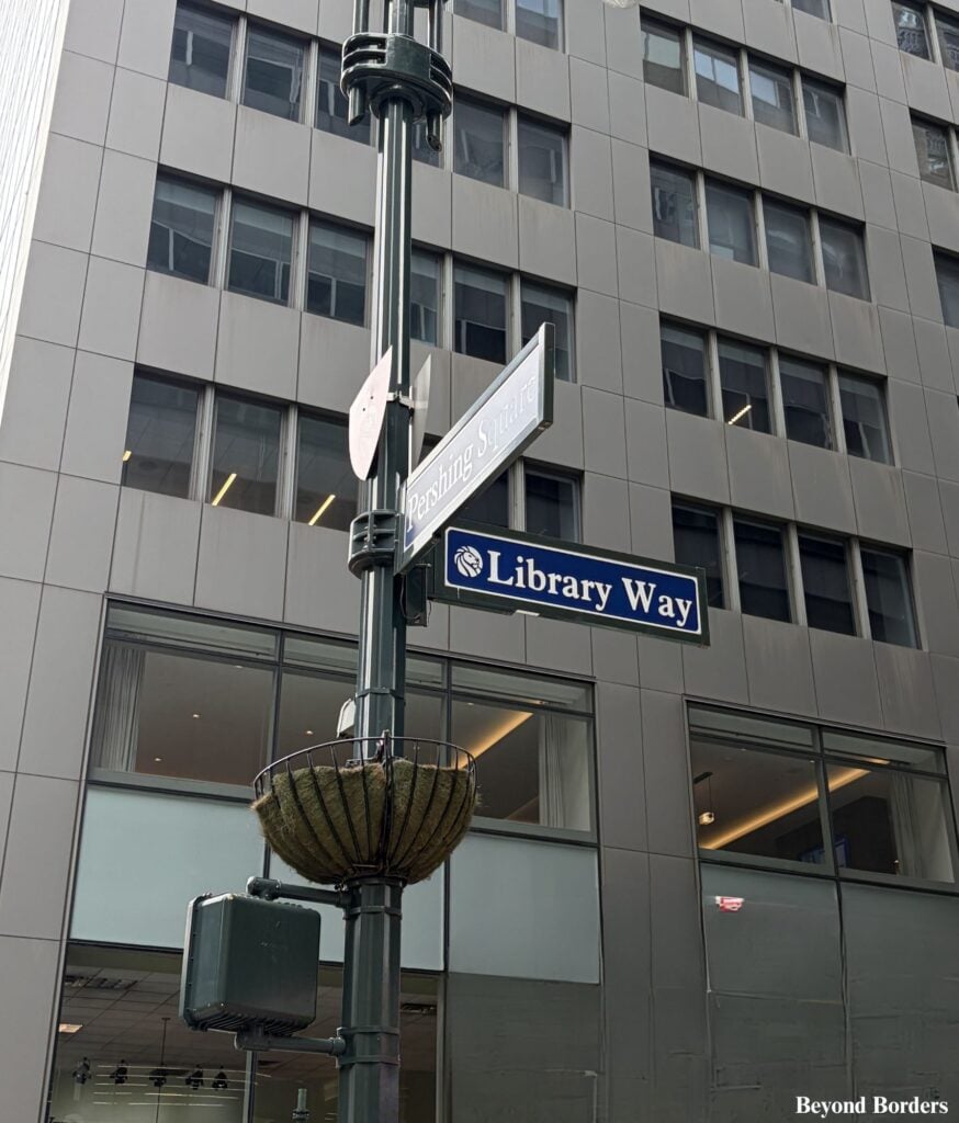 Library Way sign near Pershing Square Plaza and Grand Central Terminal in NYC
