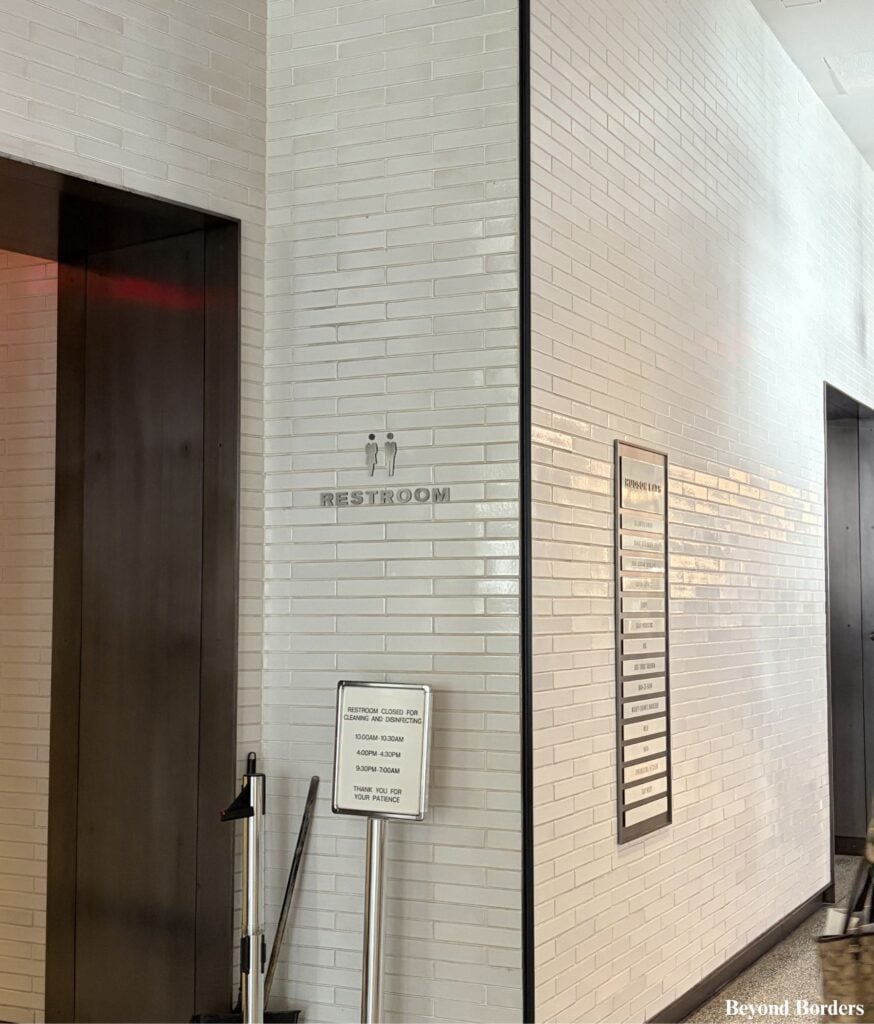 The restrooms at Hudson Eats in Brookfield Place in NYC