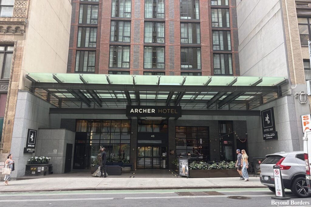 The Archer Hotel entrance; best hotels near the Empire State Building in NYC
