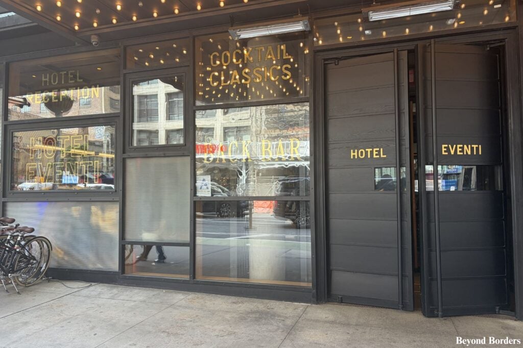 The Kimpton Hotel Eventi entrance; best hotels near the Empire State Building in NYC
