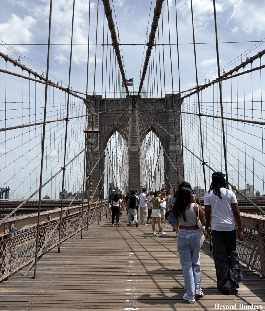 Walking the Brooklyn Bridge in NYC