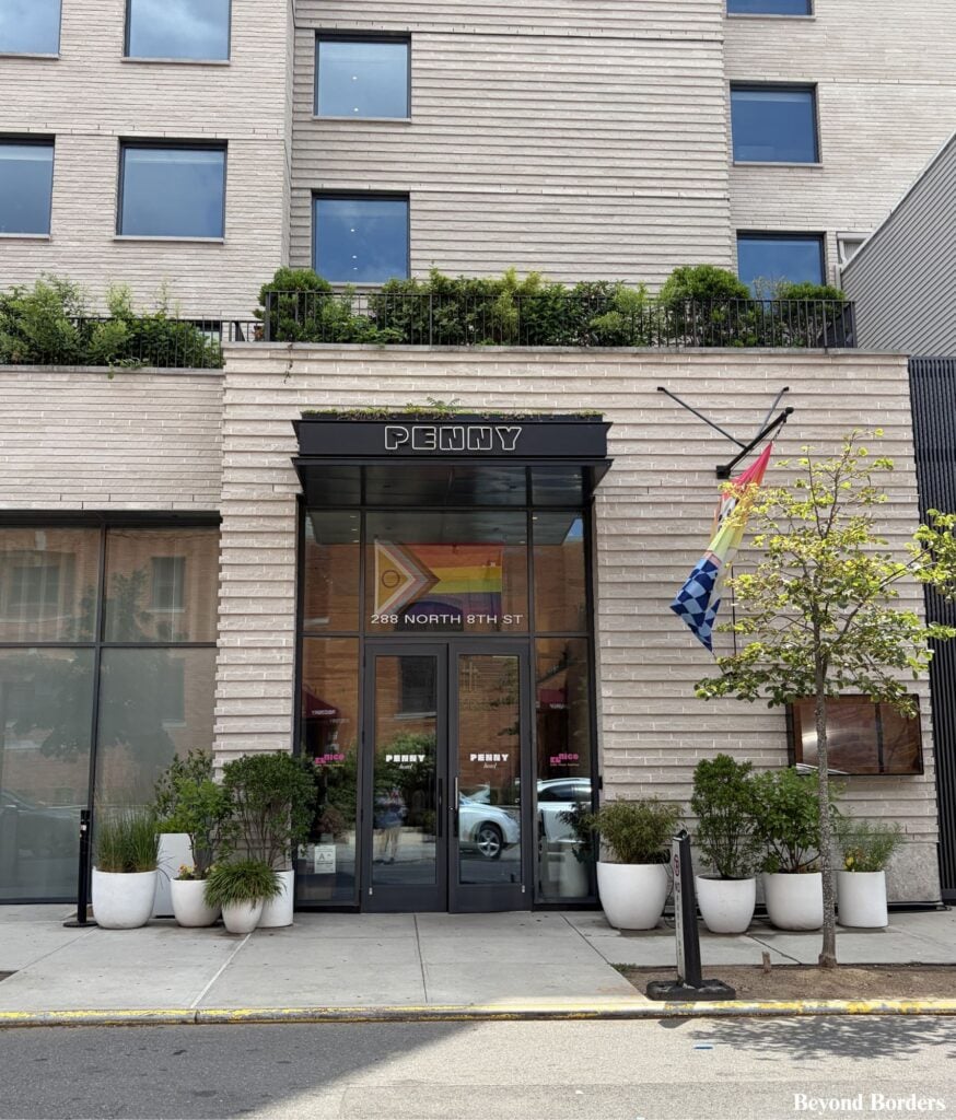 The Penny Hotel entrance in Williamsburg, Brooklyn, NYC