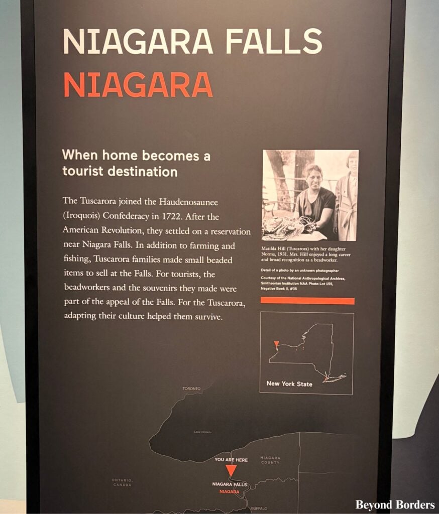 Niagara Falls information panel in the Native New York exhibit at NMAI in NYC
