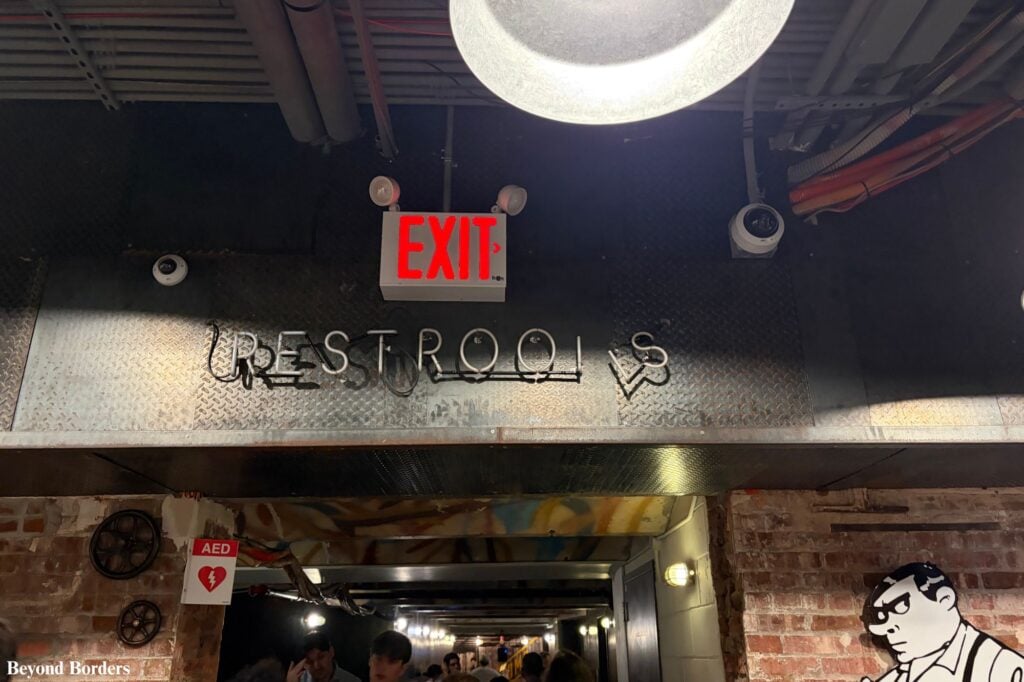 Chelsea Market restrooms on the lower level in NYC