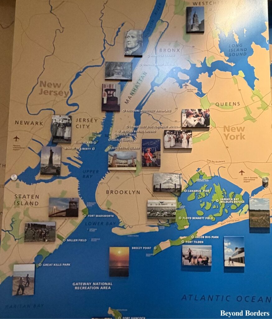 National Park Service sites across the NYC harbor region in the Federal Hall National Memorial Visitor Center in lower Manhattan, NYC