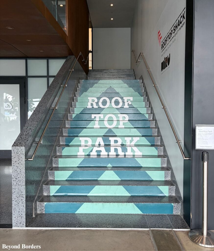 Market 57 stairs to the rooftop park in NYC