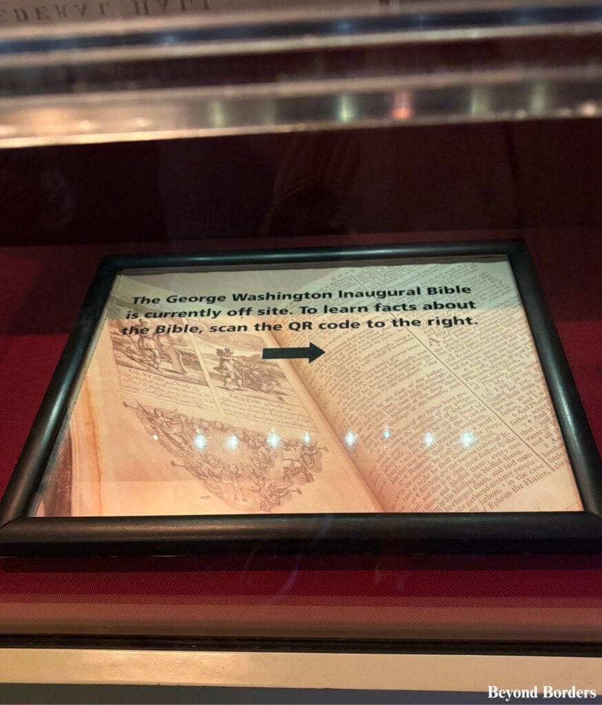 Case where the Inaugural Bible is held if on site in Federal Hall in lower Manhattan, NYC