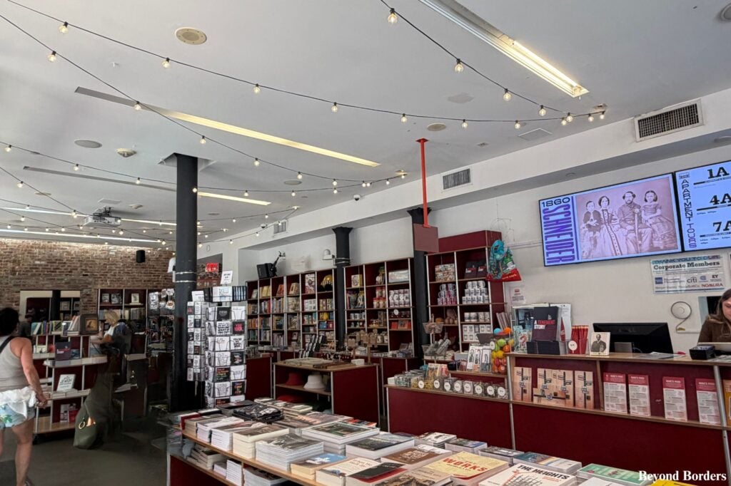 The visitor center and bookstore seen in the Tenement Museum in NYC at 103 Orchard St
