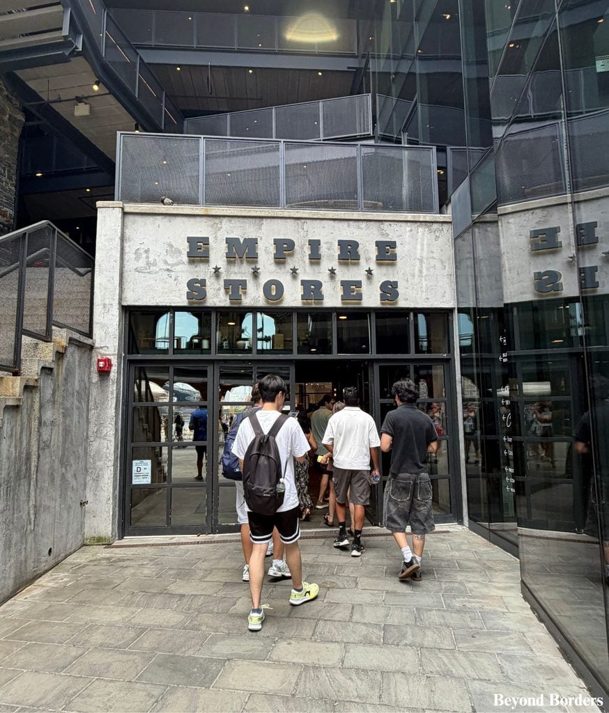 Empire Stores entrance to Time Out Market on Water St in DUMBO, Brooklyn, NYC