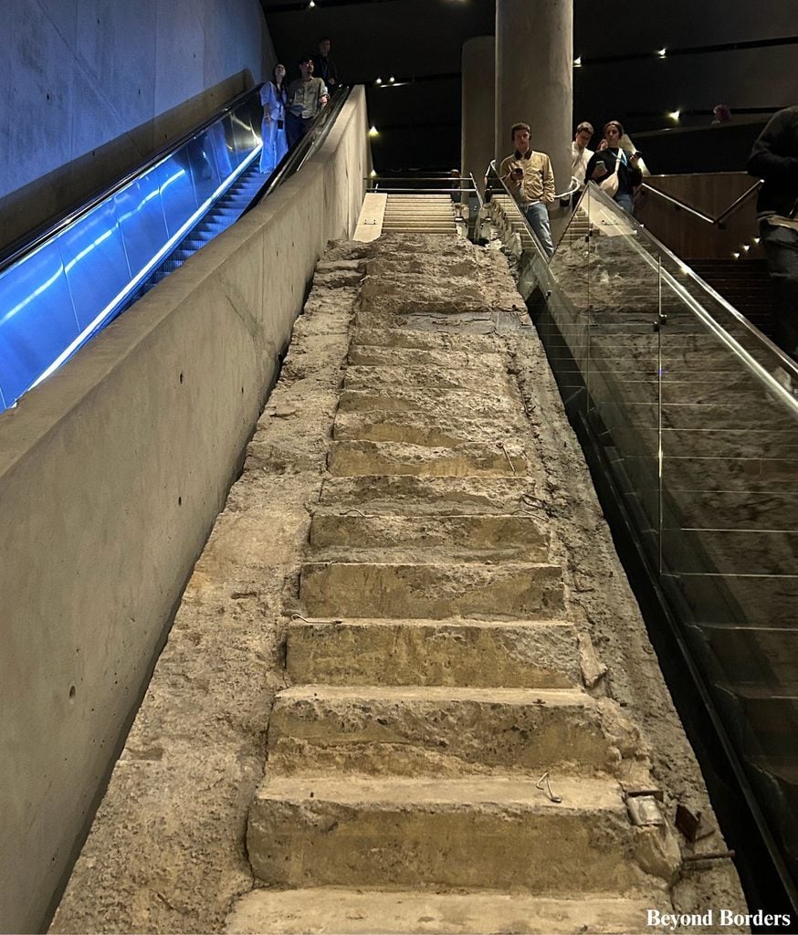 The Survivors' Staircase in the 9/11 Memorial and Museum in the Financial District, Manhattan, NYC