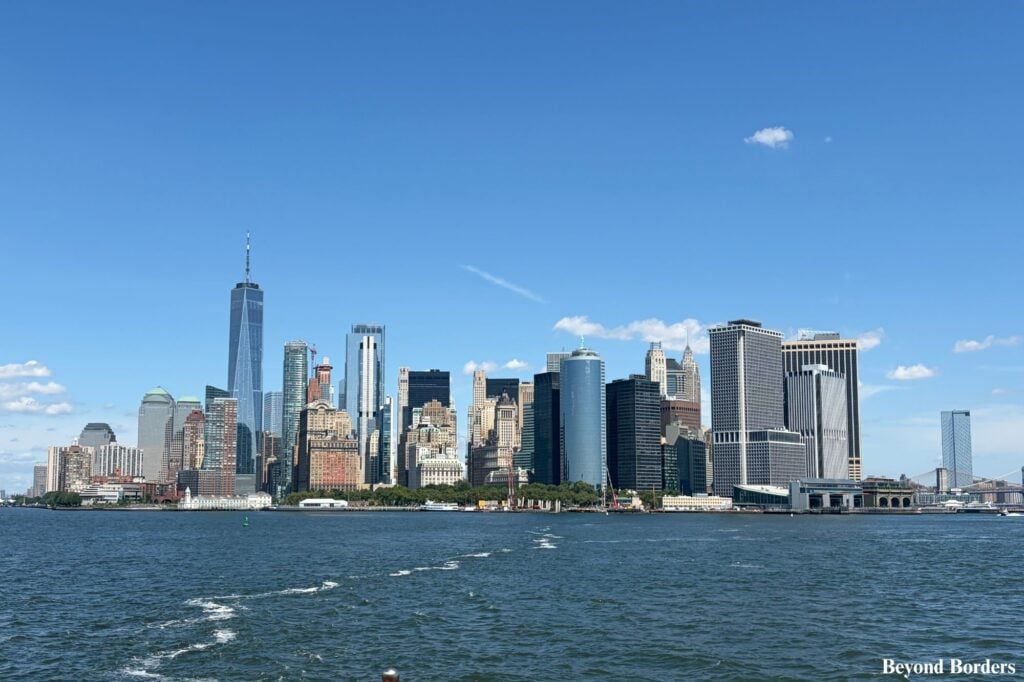NYC Financial District seen from Staten Island ferry