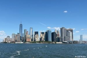 NYC Financial District seen from Staten Island ferry