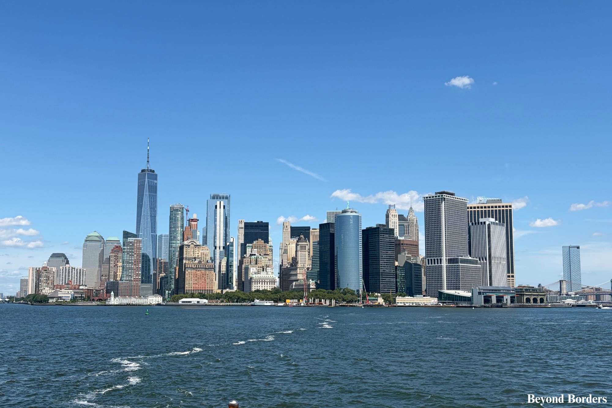 NYC Financial District seen from Staten Island ferry