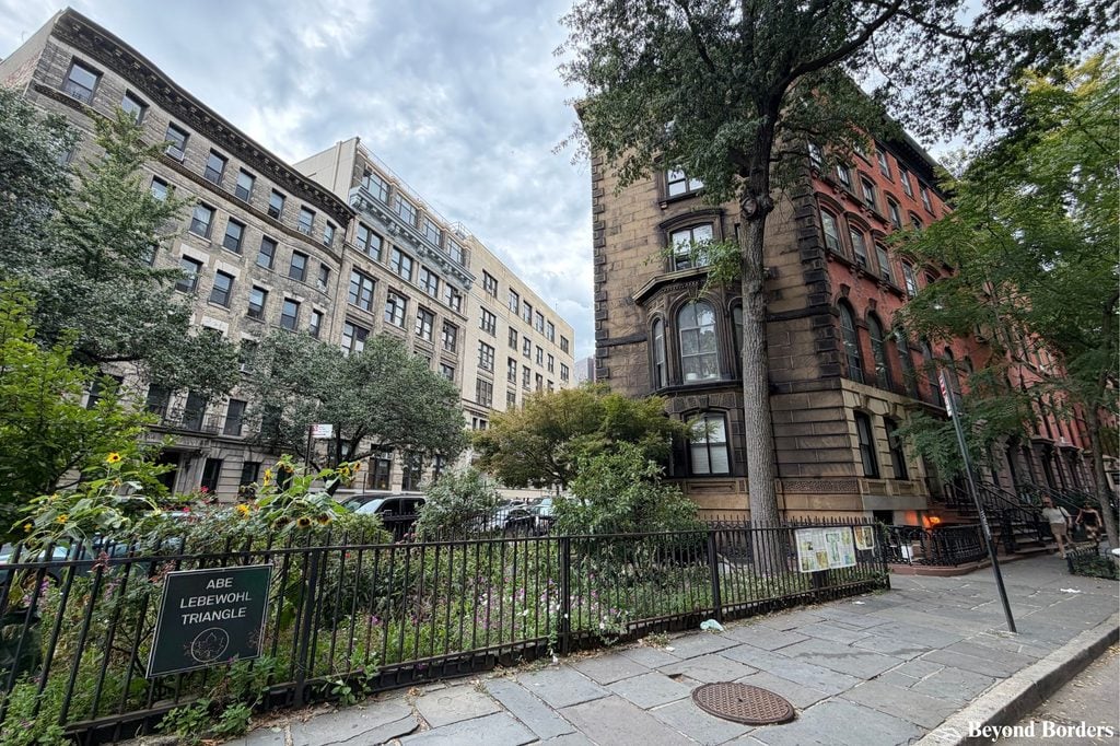 Abe Lebewohl triangle in East Village, Manhattan, NYC