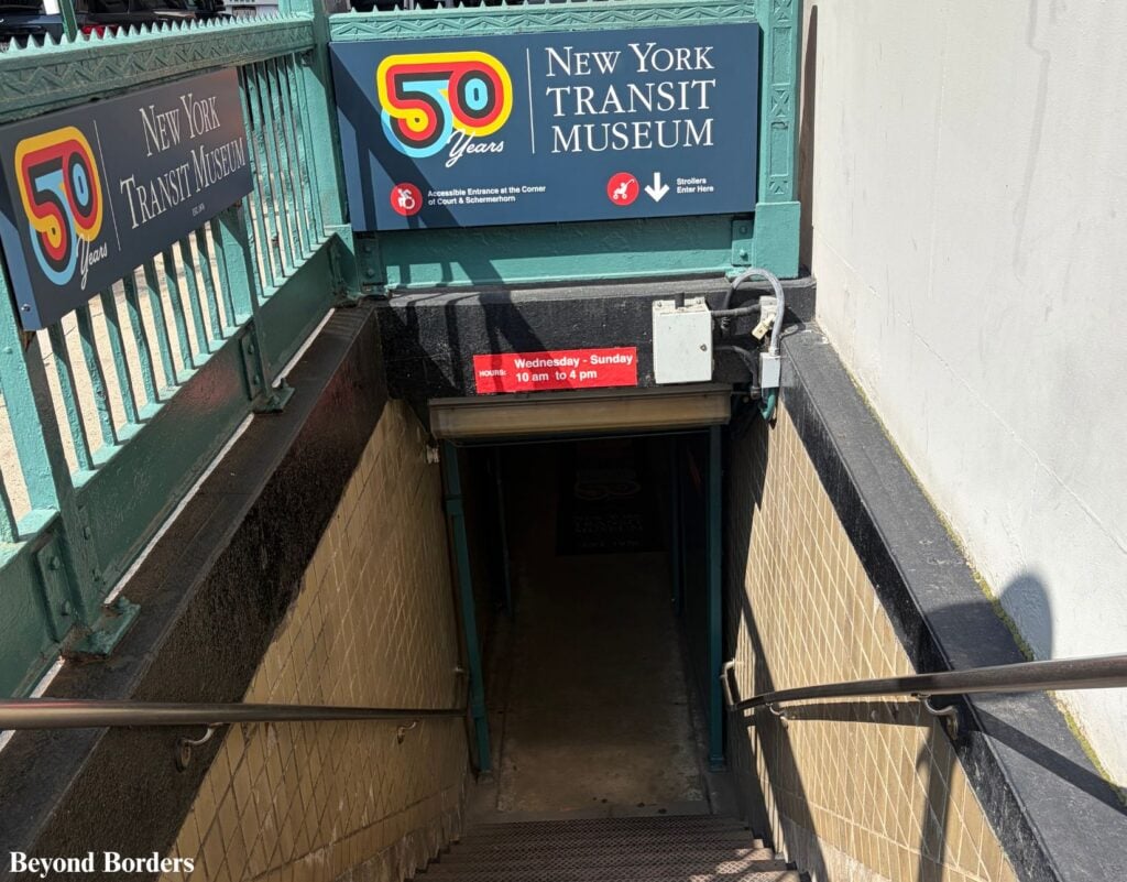 Entrance to the underground Transit Museum in Downtown Brooklyn, NYC