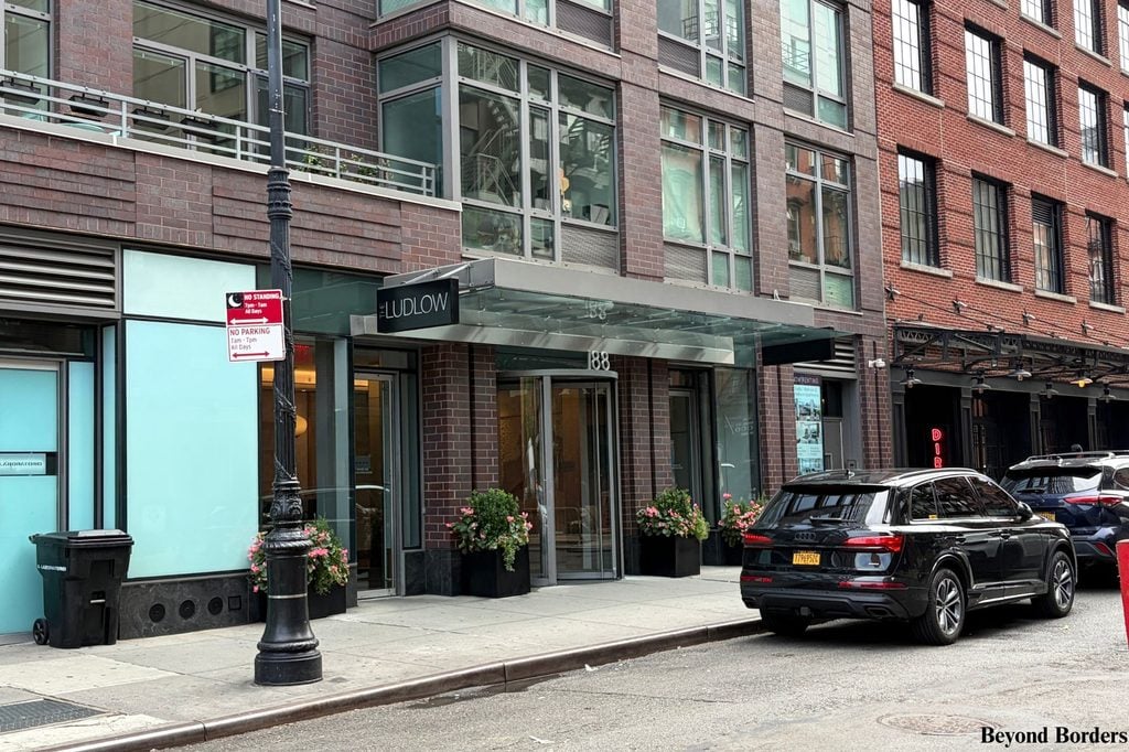 The Ludlow Hotel entrance on the Lower East Side, Manhattan, NYC; downtown NYC hotels