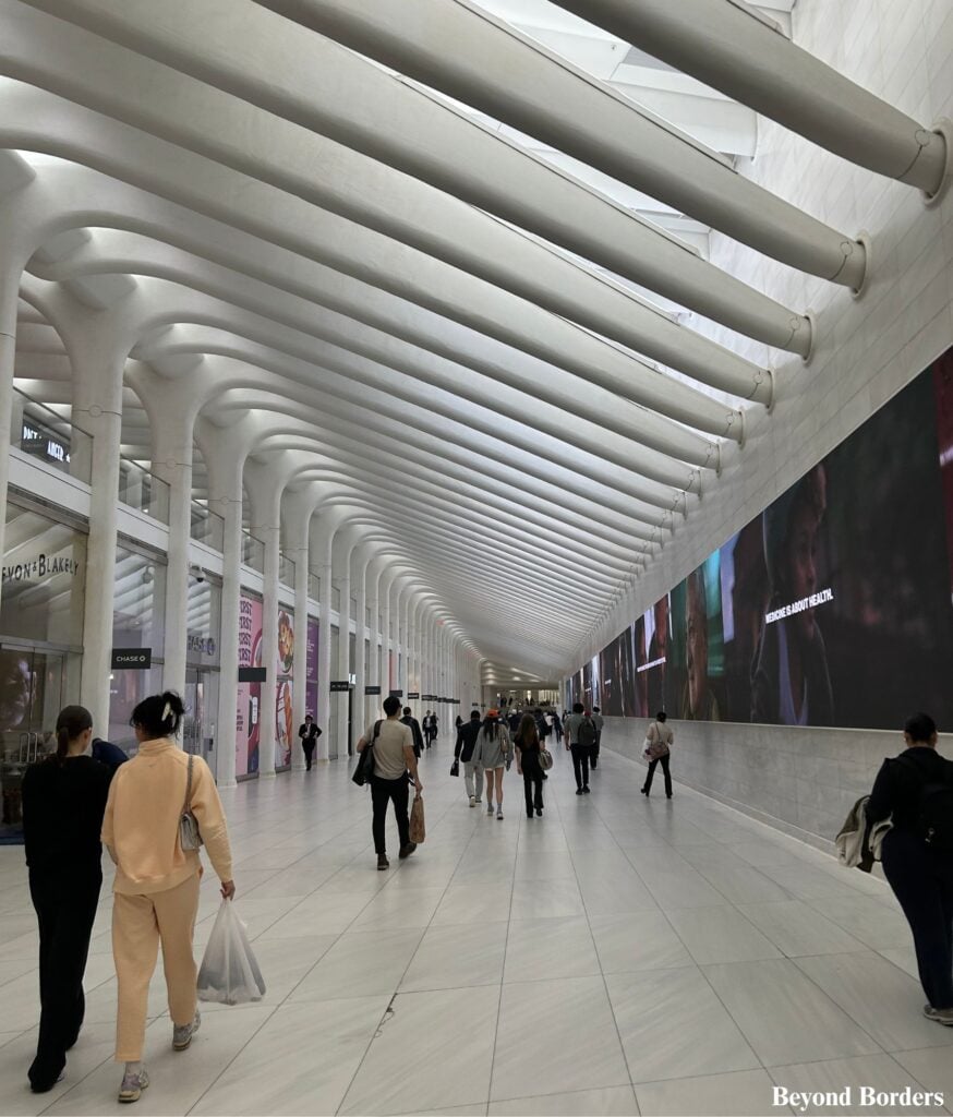 The walkway connecting the Oculus and Brookfield Place in the Financial District, Manhattan, NYC