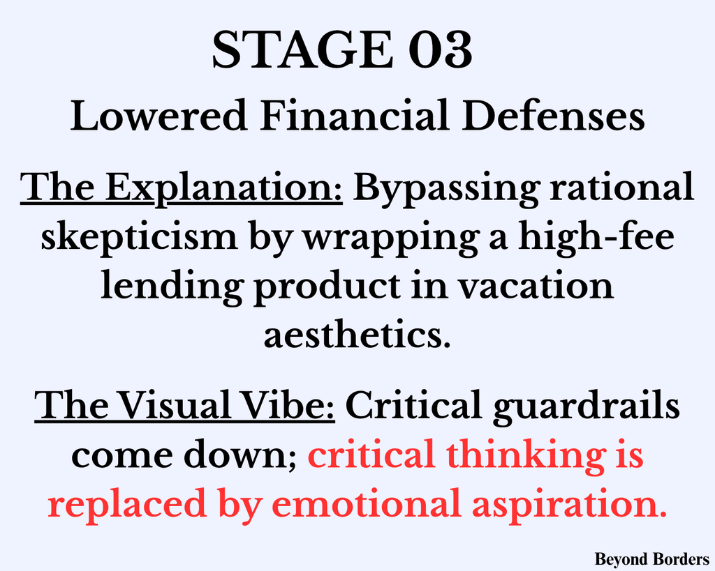 stage 3: lowered financial defenses-- travel influencers trying to sell you travel credit cards via affiliate links; is travel hacking worth it