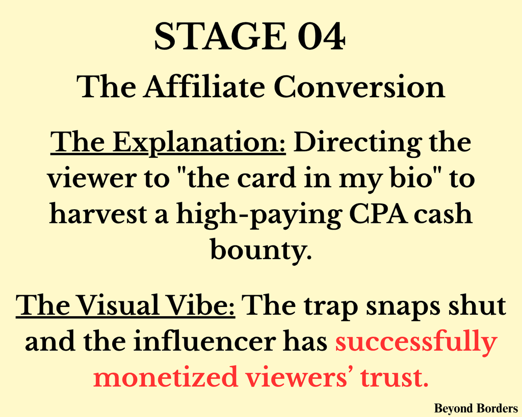 stage 4: the affiliate conversion-- travel influencers trying to sell you travel credit cards via affiliate links; is travel hacking worth it